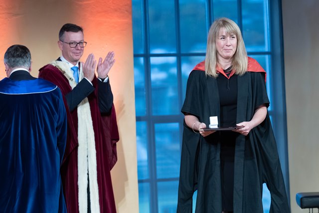 Jo-Anne Baird receiving her Honorary Doctorate