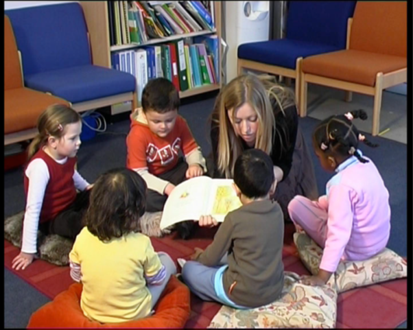 Teacher reading with children