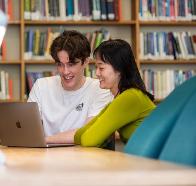 Students in the library