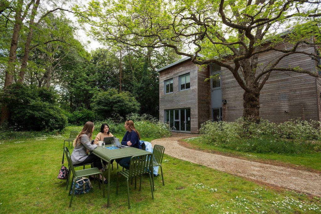 Group chatting at table